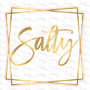 Sticker 1-I Gold  Salty in double square frame