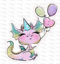 Load image into Gallery viewer, Sticker 14-I Dragon with Balloons