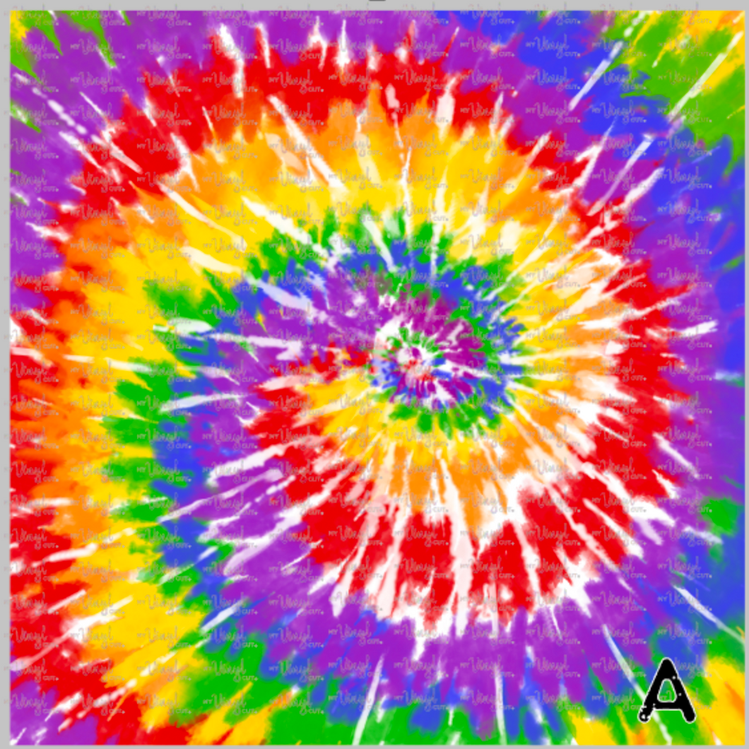 Printed HTV Rainbow Swirl Tie Dye Patterned Heat Transfer Vinyl 9 x 12 – MY  VINYL CUT