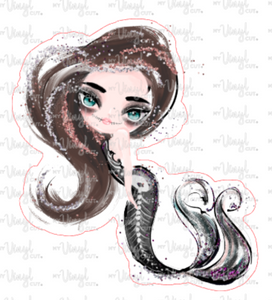Sticker 19A Halloween Mermaid Brown Hair