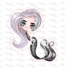 Load image into Gallery viewer, Sticker 19B Halloween Mermaid Purple Hair