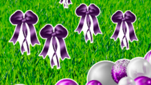 Load image into Gallery viewer, Yard Art Flair Purple and Silver Balloons 12 pc Set Birthday Lawn Lettering PURCHASE Outdoor Party Decorations