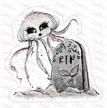 Load image into Gallery viewer, Sticker 19M Halloween Jellyfish with Tombstone