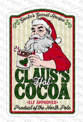 Sticker 16-O Santa Hot Cocoa Drink Label