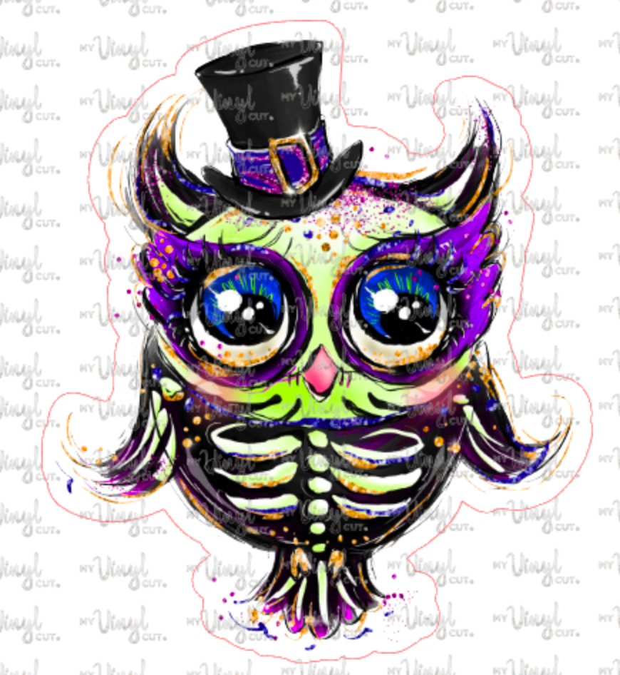 Sticker 23L Halloween Owl with Hat