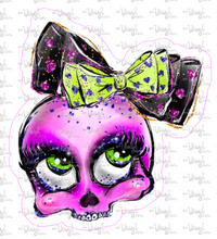 Load image into Gallery viewer, Sticker 23H Pink Skull with Bow