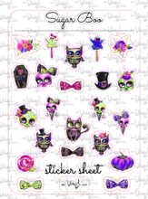 Load image into Gallery viewer, Sticker Sheet 40 Set of little planner stickers Halloween Sugar Boo