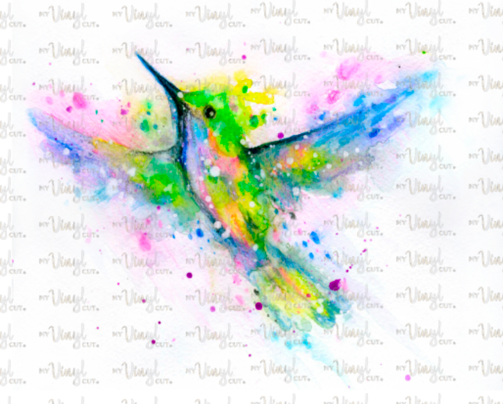 Waterslide Decal Watercolor Splotchy Hummingbird