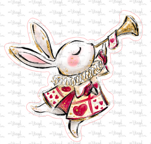 Sticker 21F Alice in Wonderland White Rabbit with Horn