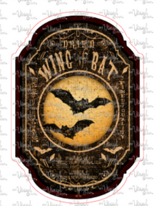 Sticker 25C Vintage Wing of Bat Apothecary Label