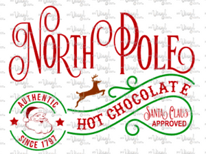Sticker 26A North Pole Hot Chocolate Mug Label Santa