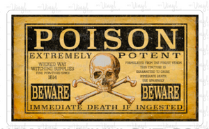Sticker 25F Vintage Rectangle Poison Label