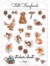 Load image into Gallery viewer, Sticker Sheet 11 Set of little planner stickers Fall Fairyland