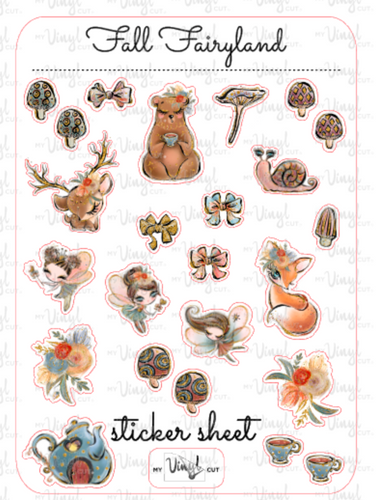 Sticker Sheet 11 Set of little planner stickers Fall Fairyland