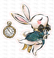 Load image into Gallery viewer, Sticker 21N Alice in Wonderland White Rabbit Pocket Watch