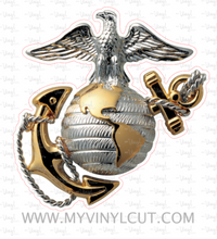 Load image into Gallery viewer, Sticker | USMC1 | Waterproof Vinyl Sticker | White | Clear | Permanent | Removable | Window Cling | Glitter | Holographic