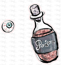 Load image into Gallery viewer, Sticker | 20N Halloween Poison Bottle | Waterproof Vinyl Sticker | White | Clear | Permanent | Removable | Window Cling | Glitter | Holographic