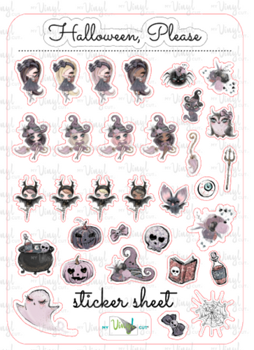 Sticker Sheet 44 Set of little planner stickers Halloween, Please