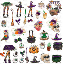 Load image into Gallery viewer, Waterslide Decal Sheet 12 x 12 inch Witchery Halloween