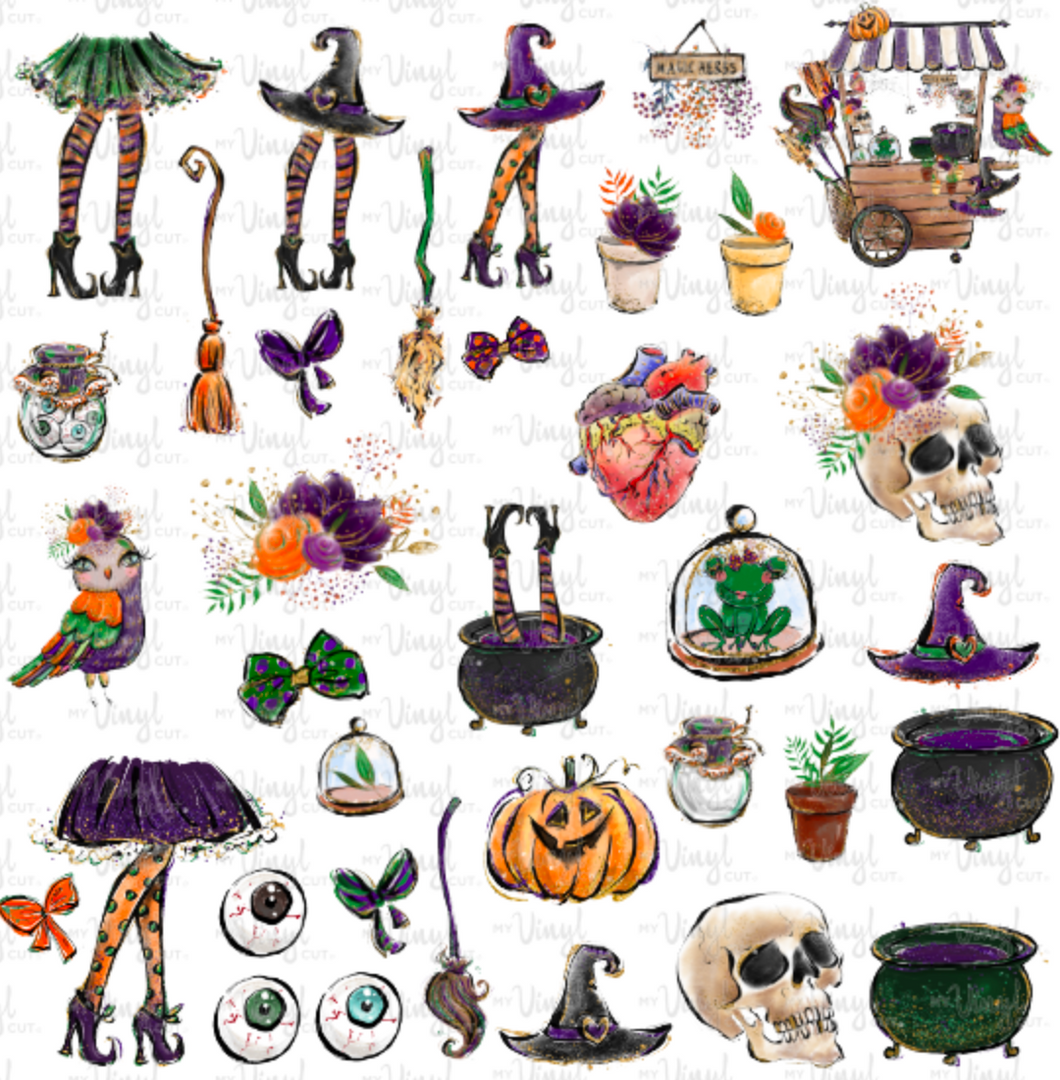 Waterslide Decal Sheet 12 x 12 inch Witchery Halloween