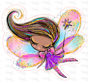 Sticker | 12D3 | Colorful Fairy Dark Skin | Waterproof Vinyl Sticker | White | Clear | Permanent | Removable | Window Cling | Glitter | Holographic