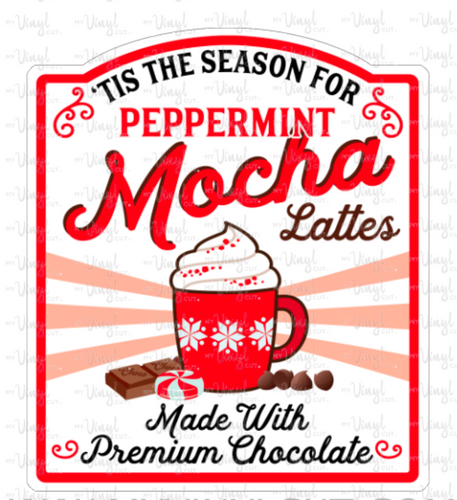 Sticker (#26H) Peppermint Mocha Latte