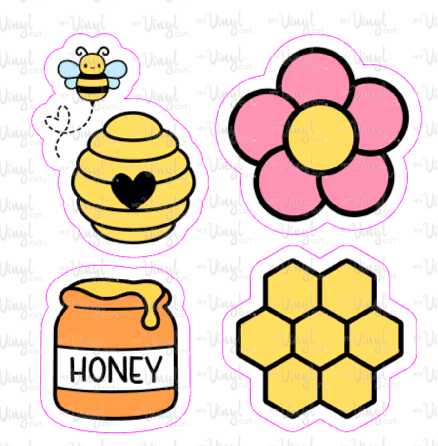 Set of Bee and Beehive images