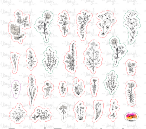 Sticker Sheet WILDFLOWERS Half Sheet