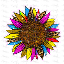 Load image into Gallery viewer, Sticker | 64G | Colorful Sunflower | Waterproof Vinyl Sticker | White | Clear | Permanent | Removable | Window Cling | Glitter | Holographic