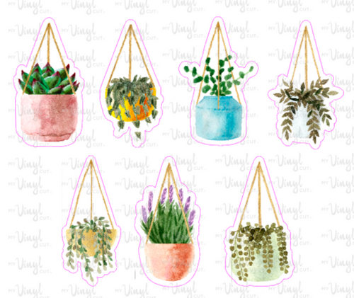 Sticker Sheet Hanging SUCCULENTS 5 x 7 inch Sheet