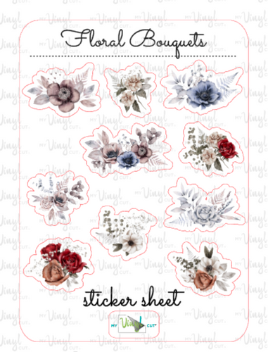 Sticker Sheet 50 Set of little planner stickers Floral Bouquets