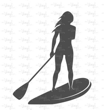 Load image into Gallery viewer, Vinyl Decal Female Stand up Paddle boarder
