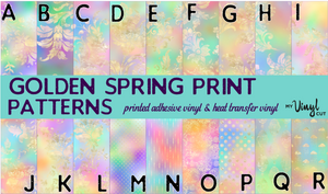 Printed Vinyl or HTV Golden Spring Patterns