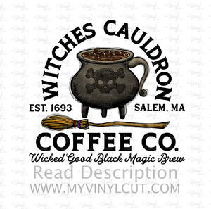 T Shirt Transfer |  | Witch's Cauldron | DTF | HTV | Clear HTV | Sublimation | Press at home