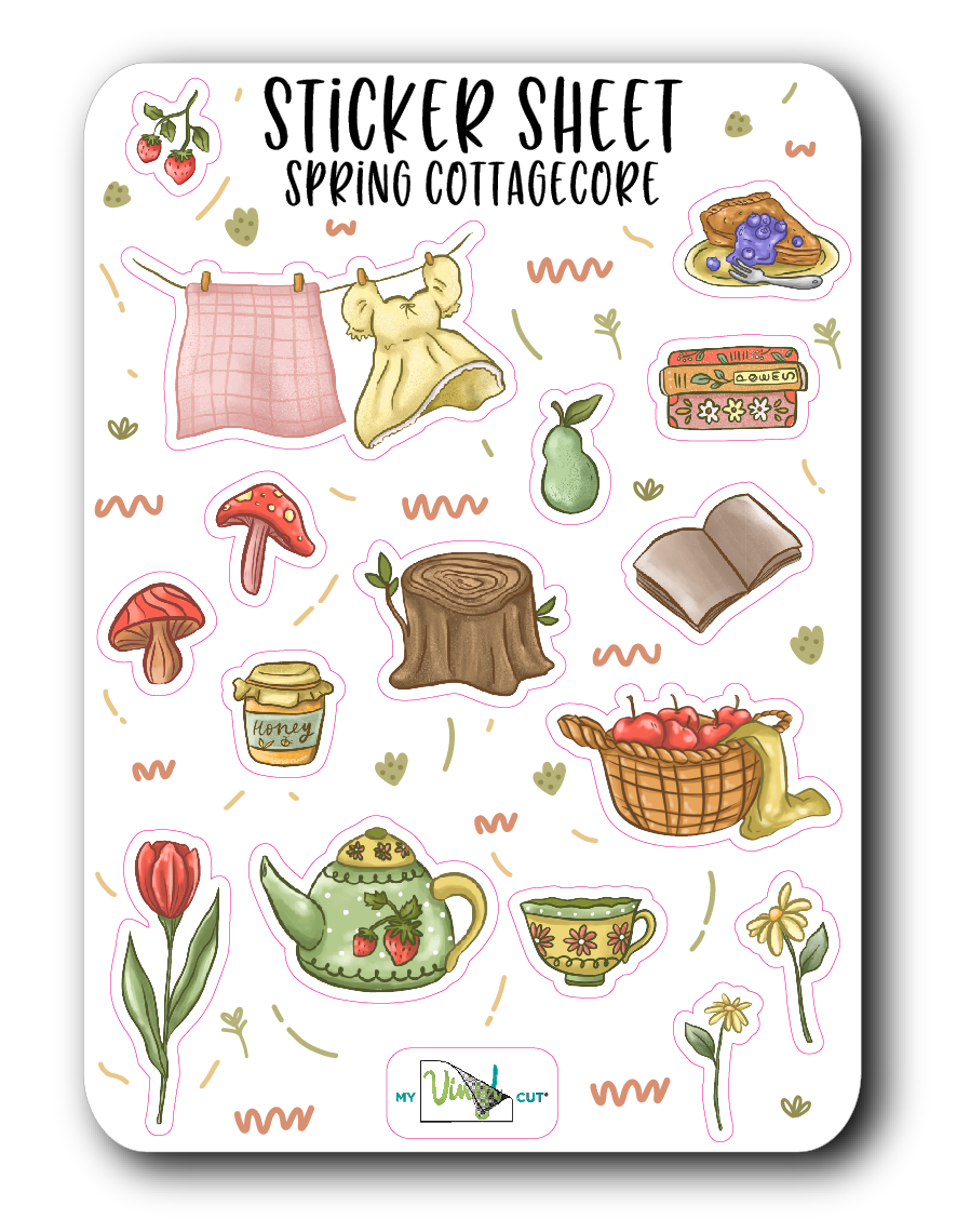 Sticker Sheet 77 Set of little planner stickers Spring Cottagecore – MY  VINYL CUT