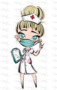 Sticker | 22F | Nurse | Waterproof Vinyl Sticker | White | Clear | Permanent | Removable | Window Cling | Glitter | Holographic