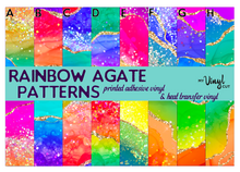 Load image into Gallery viewer, Printed Vinyl &amp; HTV Rainbow Agate Patterns 12 x 12 inch sheet