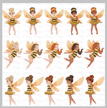 Load image into Gallery viewer, Waterslide Decal Fairy Bee 3 1/2 inches tall or wide Printed on Clear or White