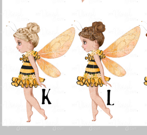 Waterslide Decal Fairy Bee 3 1/2 inches tall or wide Printed on Clear or White