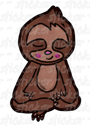 Sticker F12 Yoga Meditating Sloth