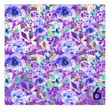 Load image into Gallery viewer, Printed Adhesive Vinyl LAVENDER &amp; TEAL FLOWERS Pattern 12 x 12 inch sheet