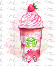 Load image into Gallery viewer, Waterslide Decal Pink Frozen Frappe Drink with Whipped Cream