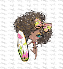 Load image into Gallery viewer, Waterslide Sheet of Decals BEACH, PLEASE Surfboard Theme