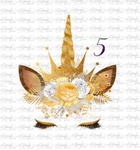 Waterslide Decal Gold Crowned Unicorn Faces 12 to choose from PICK ONE