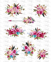 Load image into Gallery viewer, Waterslide Sheet of Decals HOT PINK FLOWERS