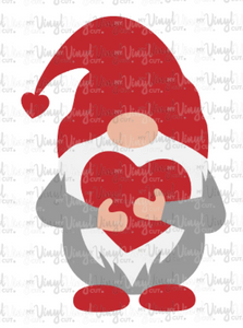 Waterslide Decal Gnome holding a heart Valentine's day