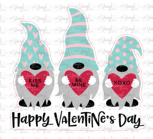 HTV Transfer 3 Gnomes holding hearts Valentine's Day
