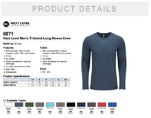 Load image into Gallery viewer, Next Level Men&#39;s Triblend Long Sleeve Crew