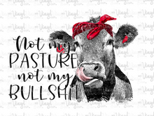 Load image into Gallery viewer, Waterslide Decal I4 Not My Pasture Cow w/Red Bandana