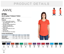 Load image into Gallery viewer, Anvil Ladies&#39; Triblend T Shirt